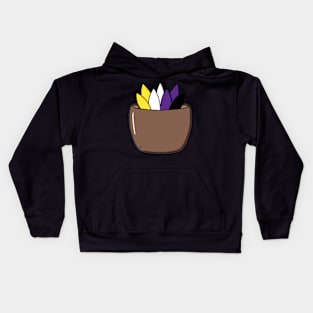 Nonbinary Pride Succulent Kids Hoodie